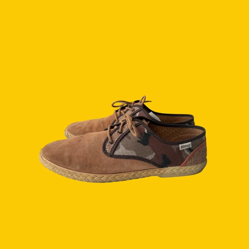 Maians Suede Camo Herringbone Hybrid Espadrille Shoes Mens 10.5 EU 44 Spain